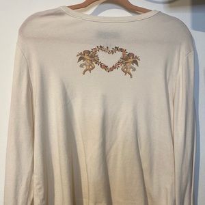 Forever 21 1X Long-sleeved Angel Cherub Top